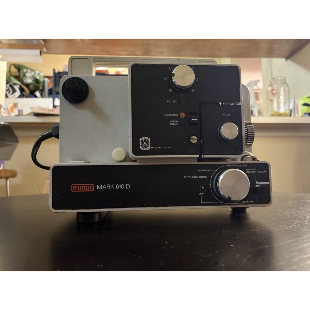 Vintage Eumig Mark 610D Super 8 Standard 8 Film Projector Made in Austria